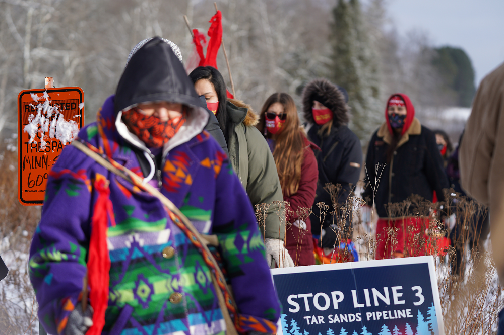 Urging Biden to Stop Line 3, Indigenous-Led Resistance Camps Ramp Up Efforts to Slow Construction