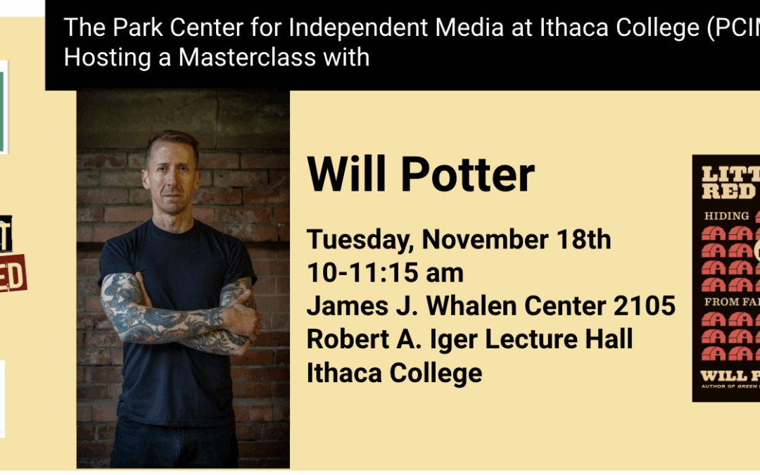 November 18th: Masterclass with award-wining investigative journalist Will Potter